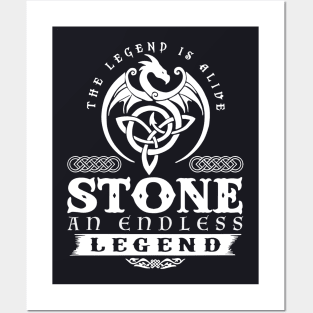 The Legend Is Allive Stone An Endiless Legend Black And White For Shirt Hipster 70s Posters and Art